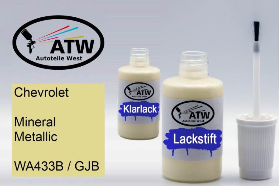 Chevrolet, Mineral Metallic, WA433B / GJB: 20ml Lackstift + 20ml Klarlack - Set, von ATW Autoteile West.